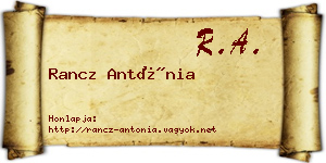 Rancz Antónia névjegykártya
